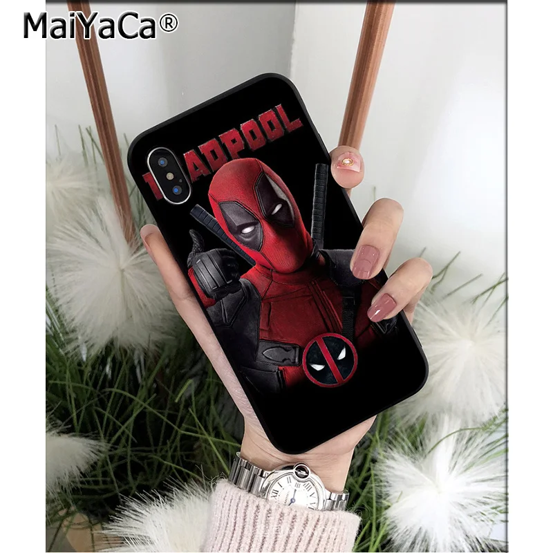 MaiYaCa Marvel deed pool TPU Soft Silicone Black Phone Case for iPhone 5 5Sx 6 7 7plus 8 8Plus X XS MAX XR | Мобильные телефоны и