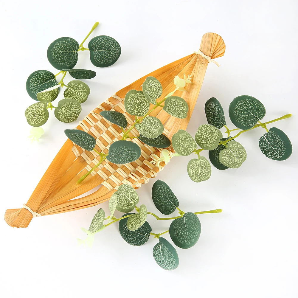 10 шт./лот Искусственные цветы ретро листья эвкалипта для свадьбы украшения