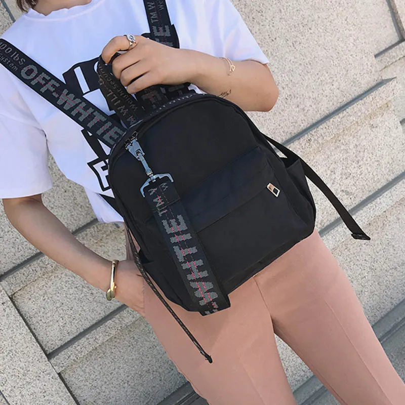 Black Wobag красочный рюкзак с ремнем для девочек, студенческий рюкзак из ткани Оксфорд, вместительный рюкзак, дорожная сумка - Цвет: Black