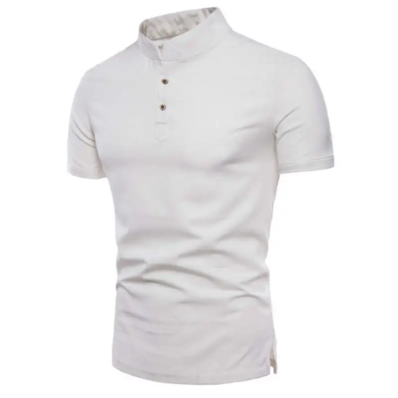 2019 Summer New Men Shirt Fashion Chinese style Linen Slim Fit Casual Short Sleeves Camisa Social Dress Shirts M-5XL | Мужская одежда