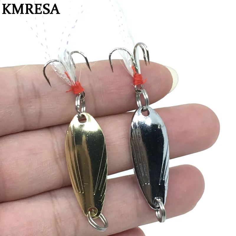 

1pcs Metal 3g/5g Fishing Lures Wobbler Spinner Bait Spoon Artificial Bass Hard Sequin Paillette Metal Steel Hook Lures