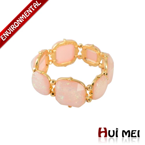 pink Модный матовый золотой цветной массивный браслет из полимерного камня, массивные браслеты, очаровательные вечерние ювелирные изделия - Окраска металла: pink