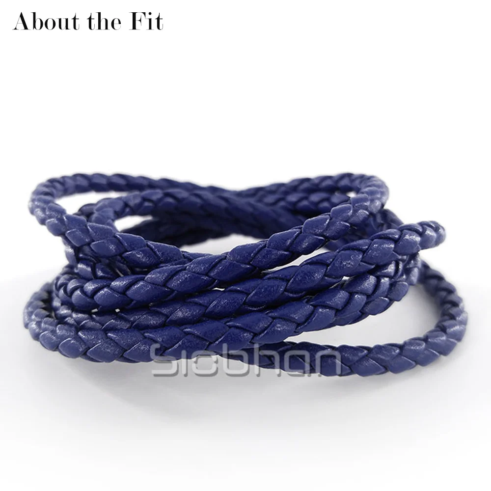 Плетеный шнур из натуральной кожи наппа размеры 4 мм 2 м для изготовления