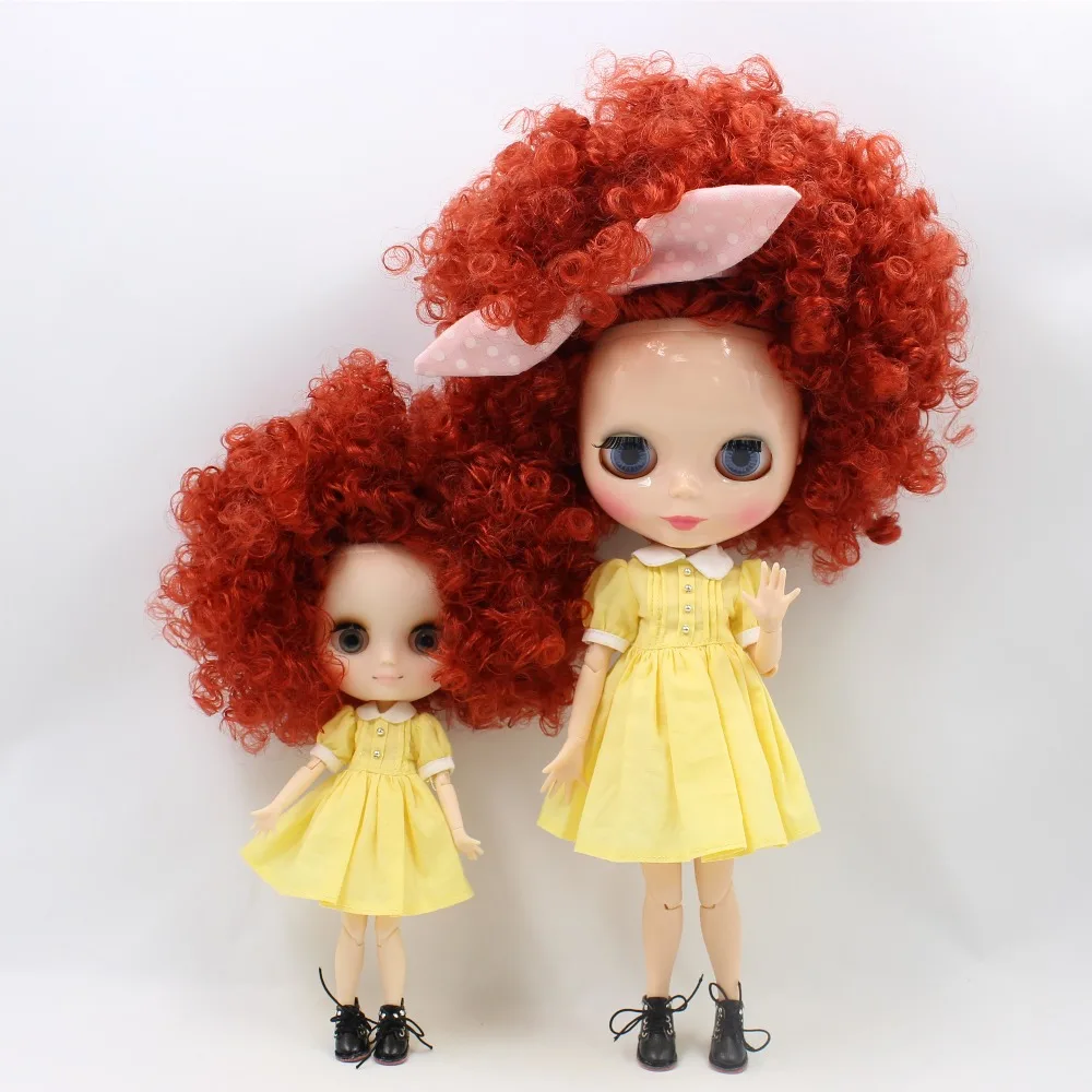 Ледяной DBS Blyth кукольные Срединная куклы 1/6 bjd 1/8 сестра семья вьющихся волос афро 30