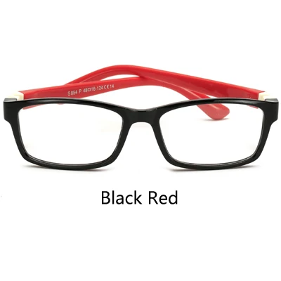 Black Red Ralferty Kids TAC Гибкая оправа для очков с прозрачными линзами ультра-светильник для детей по рецепту Близорукость Оптические оправы для очков S854 - Цвет оправы: Black Red