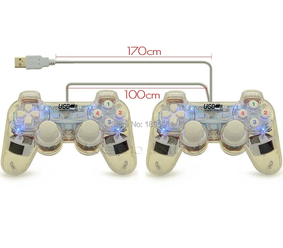 Новый USB вибрации геймпад близнецы пк игровой контроллер джойстик ALP034 |