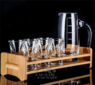 Bar Set2-300ml Шейкер для коктейлей, набор для бара из хрустального стекла, пули, чашка для ликера, чашка для ликера, Диспенсер, набор с винным держателем, набор для бара, 300 мл/500 мл - Цвет: Bar Set2-300ml