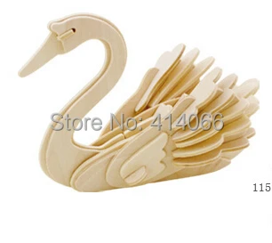 3d Трехмерная деревянная головоломка для животных игрушки детей diy Ручная работа