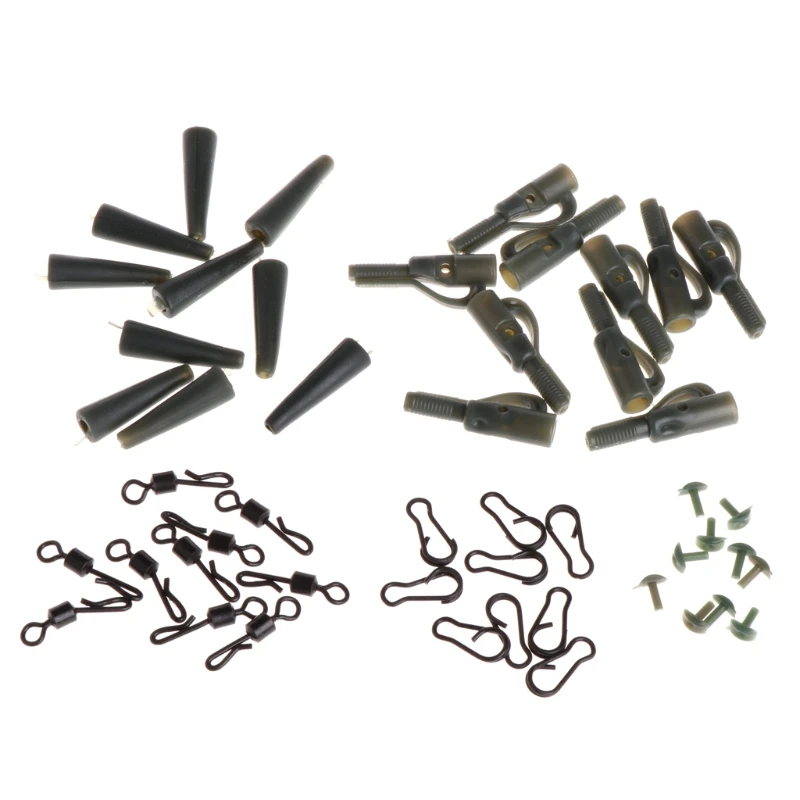 

40pcs Safety Lead Clip Quick Change Swivels Carp Fishing Tackle Lock Pins Set