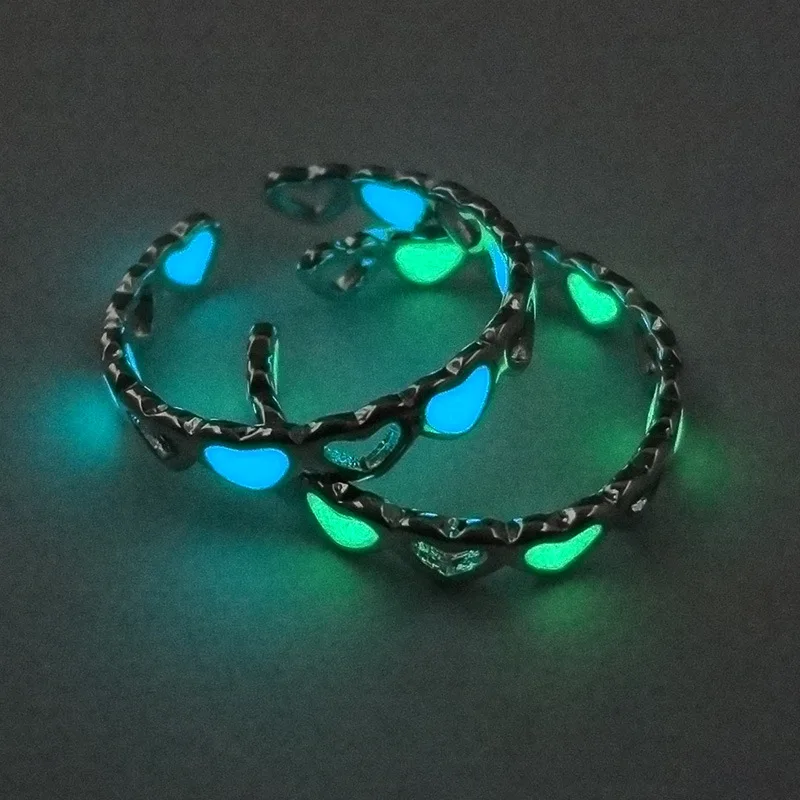 Креативное кольцо в форме сердца светится темноте|glow in dark ring|heart shaped ringheart ring |