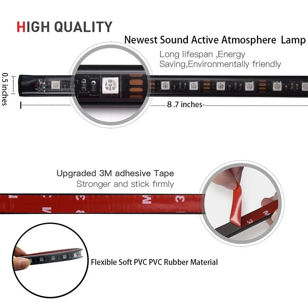 Подсветка для салона автомобиля 36 светодиодов 12 В постоянного тока|led strip light|led light