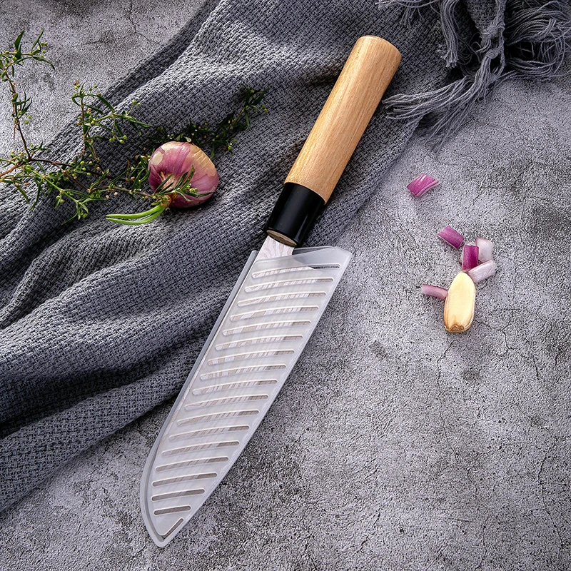 Кухонный нож дамасский узор японские ножи AUS 8 440C стальное лезвие дерево острое