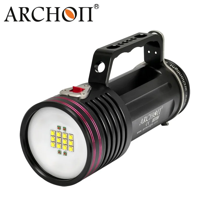 melhor ARCHON D100W-II CREE XM-L2 U2 LED 10000 Lumens Lanterna Mergulho Tocha Mergulho Com Bateria E Carga À Prova D' Água