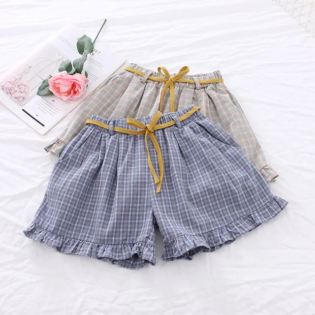 

2 3 4 5 6 Y Toddler Girls Shorts Casual Korean Plaid Shorts Casual Cotton Summer Baby Kids Shorts Elastic Waist Fashion Shorts