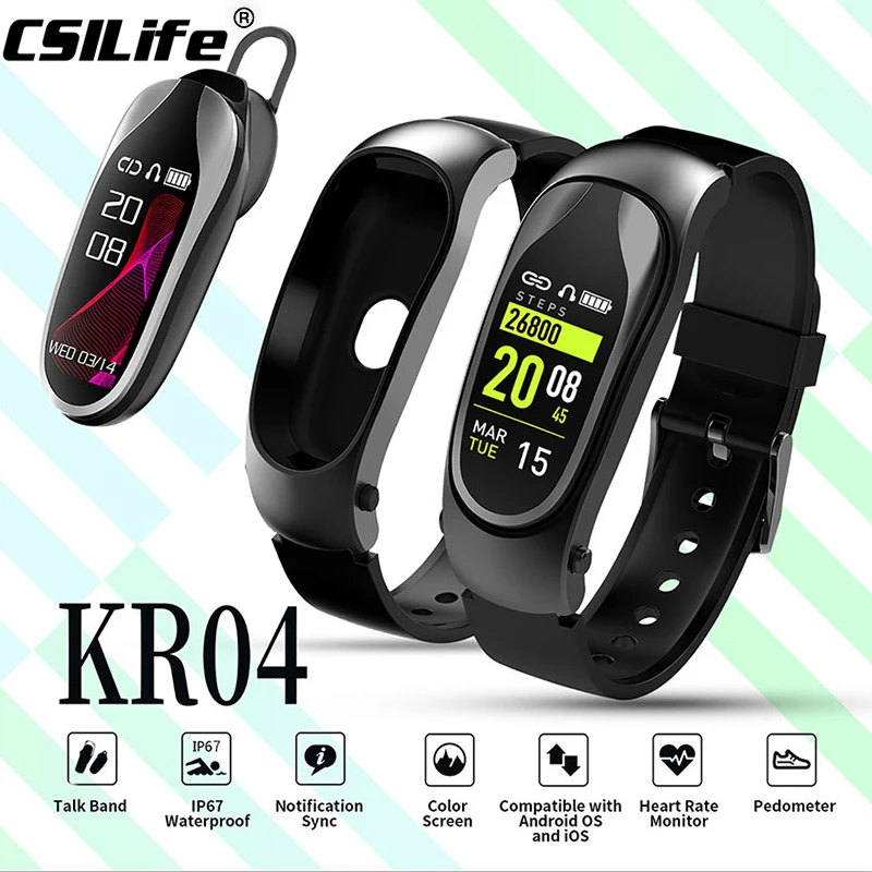 CSILife KR04 смарт браслет Фитнес трекер Браслет IP67 Водонепроницаемый bluetooth smartwatch