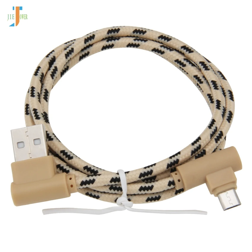 90 градусов решетки плетеный зарядный кабель Micro USB быстрой зарядки type C для Iphone X
