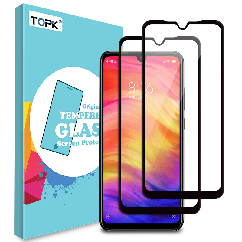 TOPK 2 шт защита экрана закаленное стекло для Xiaomi Redmi Note 7 Pro Mi A1 Mi8 Lite 8 SE 4X 6X Pocophon F1