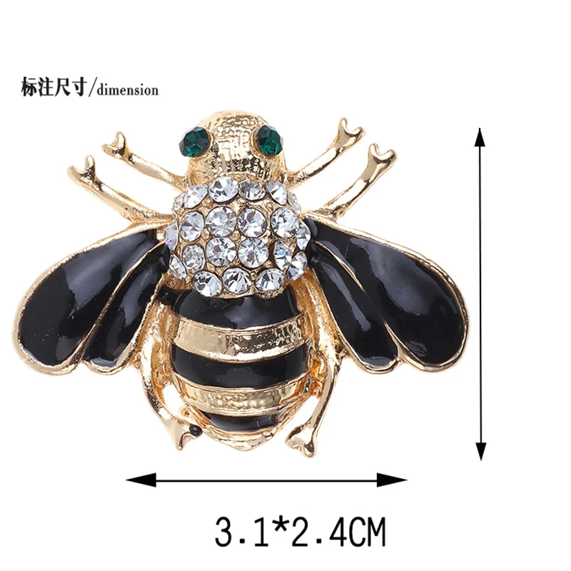 Exquisite Enamel Bee Crystal Honeybee Rhinestones Insect Themed Brooch Pin for Women Clothing Scarf Collar Badge Jewelry | Украшения и