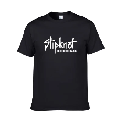 W21 black Новая волна американского тяжелого металла Slipknot Футболка мужская металлическая лента хлопок футболка хип хоп Уличная крутая мужская одежда - Цвет: W21 black