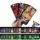 Чехол-накладка для iPhone 12, 11, 13 Pro Max, XR, XS, 7, 8, 6, 6S Plus, из ТПУ, матовый, с животными, светящийся
