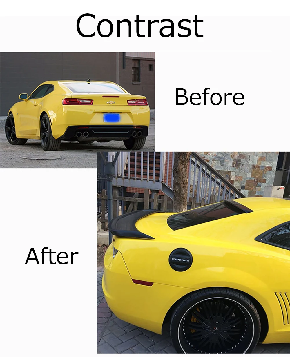 Черный спойлер на крышу для Chevrolet Camaro 2010-2017 высококачественный АБС-пластик задний