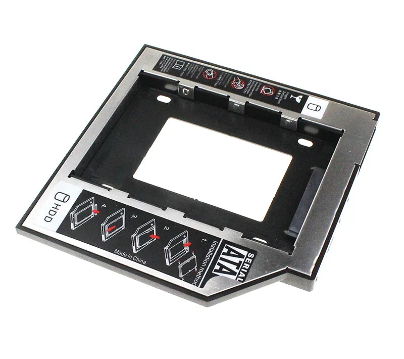 10PCS 2017 SATA to SATA 2nd HDD Caddy 9.5mm for 9mm 9.5mm SSD Case Hard Disk Drive Enclosure Bay for Notebook ODD Optibay CD-Rom