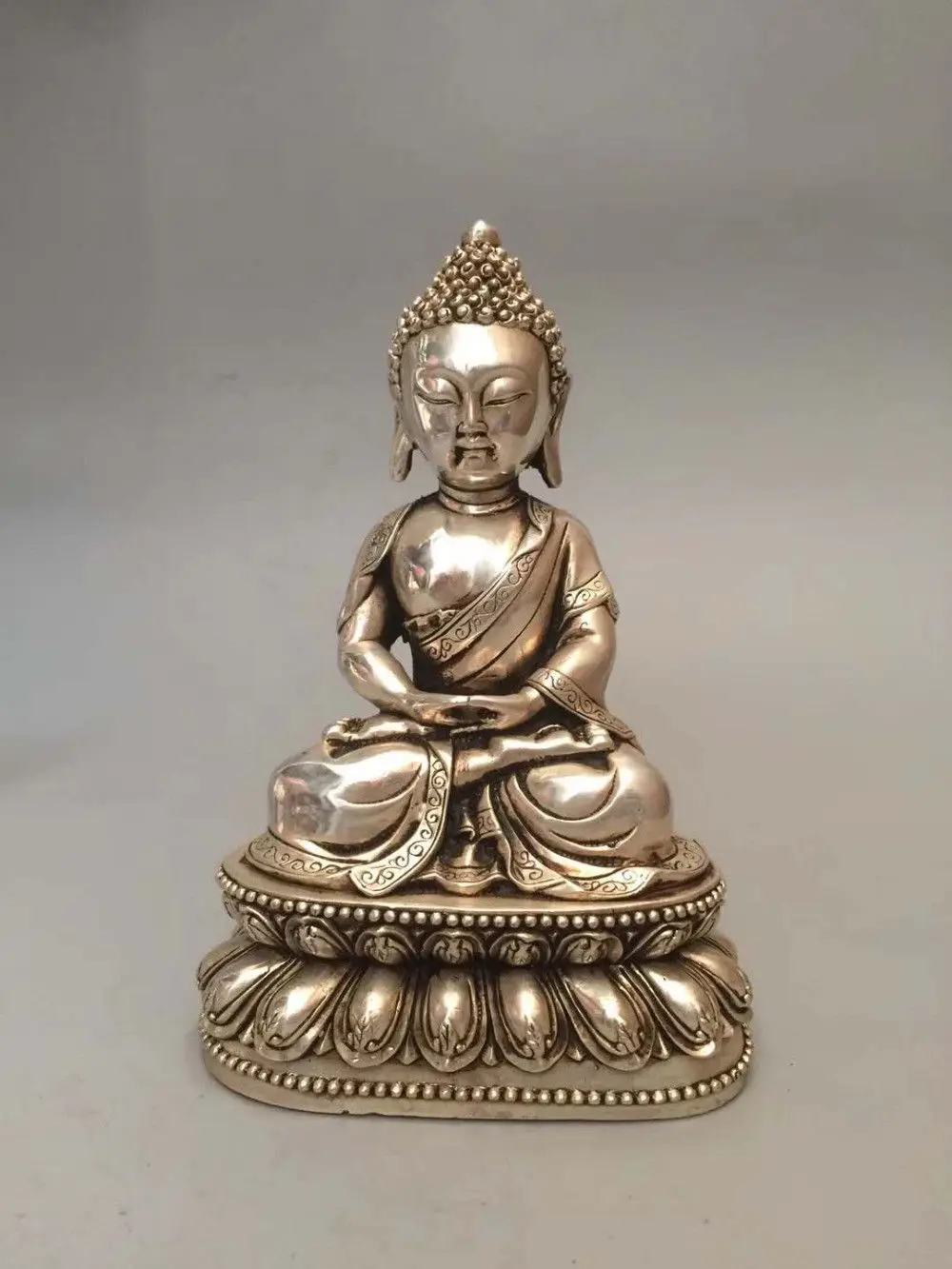 Collectible archaize white copper Sakyamuni Buddha statue | Дом и сад