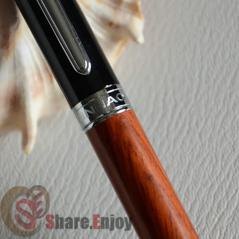 Перьевая ручка изящный наконечник JINHAO 8802 черный и серебристый 18KGP палисандр|jinhao