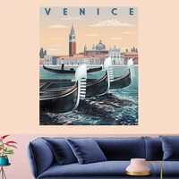 venice dinghy mandala pattern tapestry vintage pattern retro building poster wall hanging persoanlity home decor art wall carpet