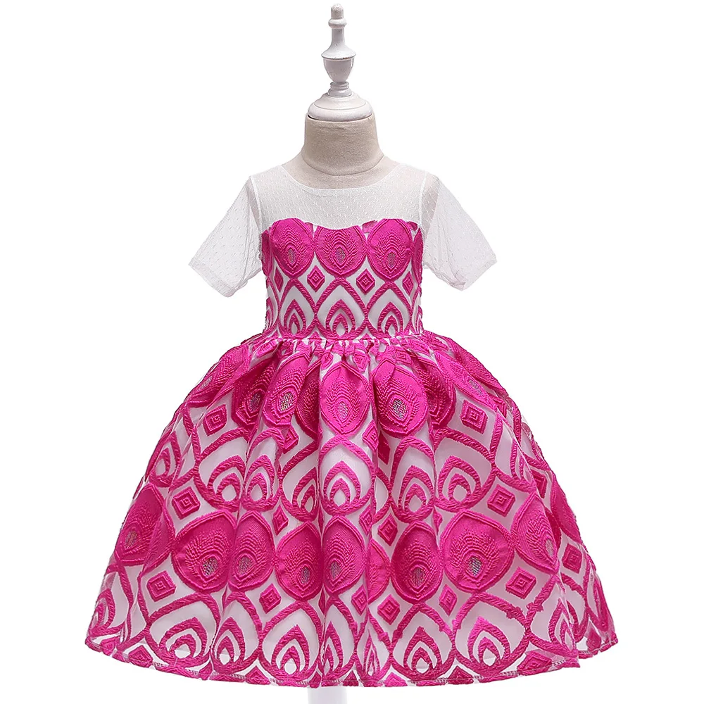 Платье для девочек 4 10 лет кружевное пушистое платье до колен с цветочным узором