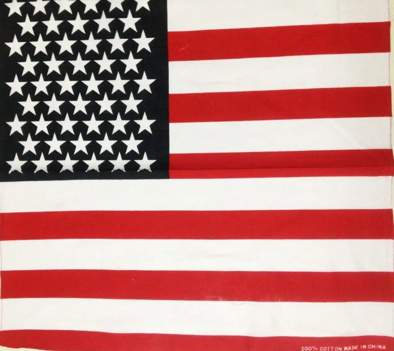 

WINFOX New Hip Hop Cotton Navy Red Star America USA Flag Bandanas