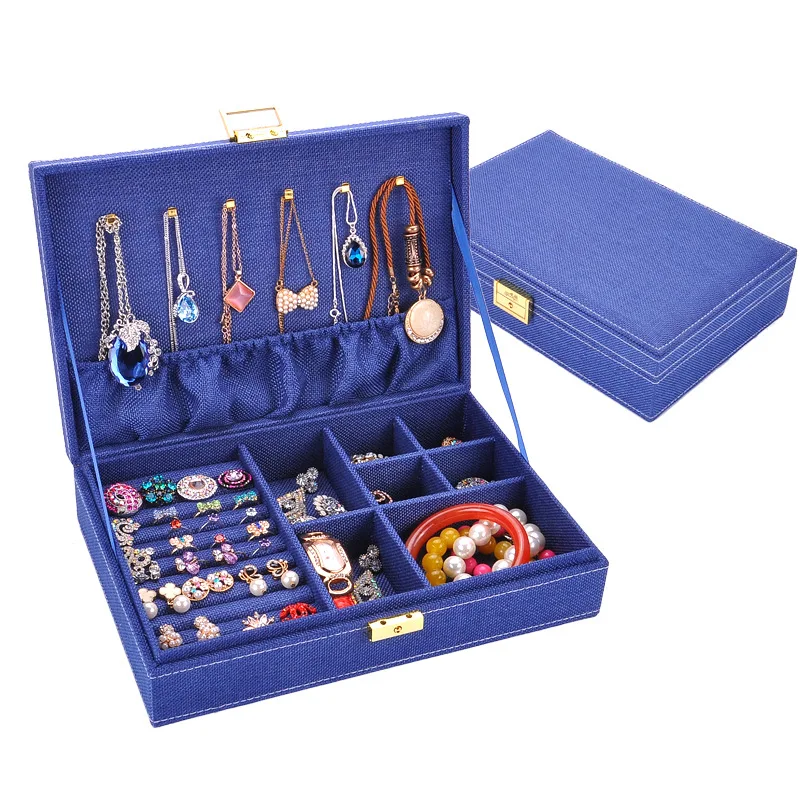 YINUO 2019 New Flannel Jewelry Box Big Capacity Organizer choker Ring necklace Storage | Дом и сад