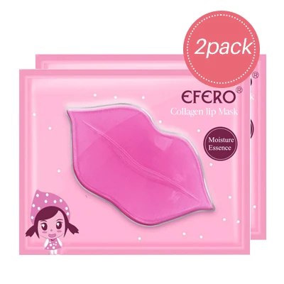 2pack pink 2/3/5/6/7 Pack Кристалл Коллаген для губ маска для губ пополнела увеличитель губ масок увлажняющая питают анти-против старения Уинкль набор патчей - Цвет: 2pack pink