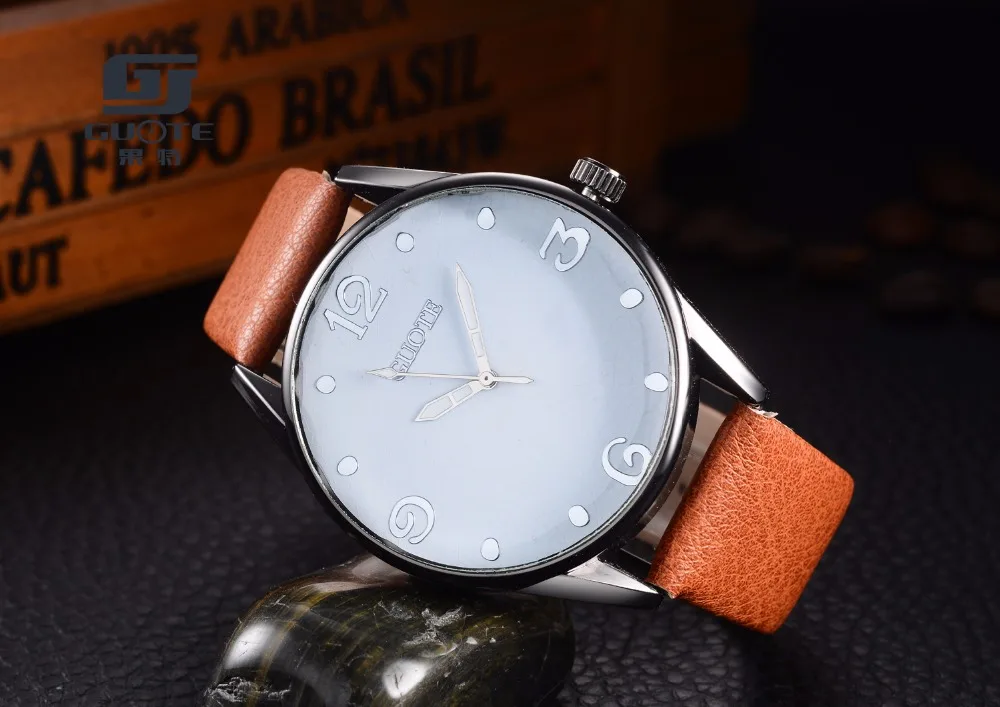 GUOTE оригинальные мужские кварцевые часы Reloj Hombre Кожаные Деловые с хронографом