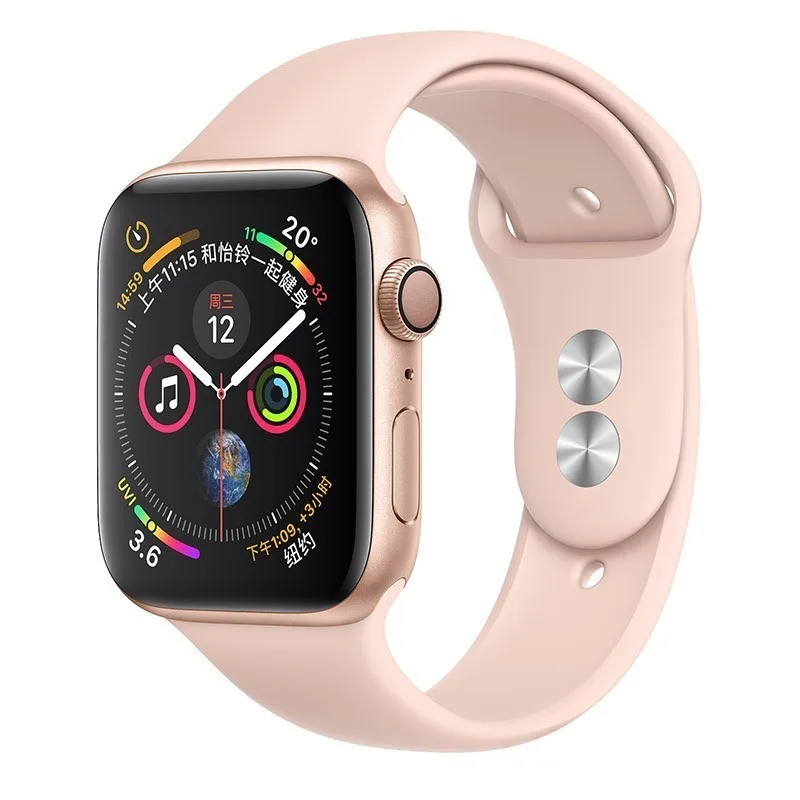 37 New pinksand Силиконовый ремешок для Apple Watch 42 мм 4 3 iwatch 38 мм 44 мм 40 мм pulseira correa браслет умные часы аксессуары петля - Цвет ремешка: 37 New pinksand