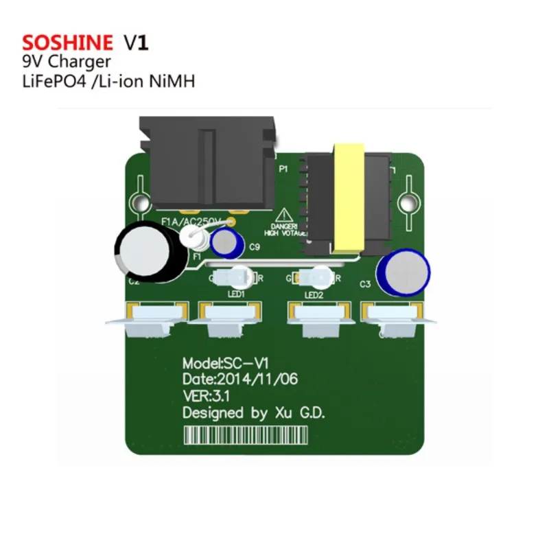 Soshine V1 9V 6F22 Li Ion Ni MH LiFePO4 зарядное устройство|Зарядные устройства| |