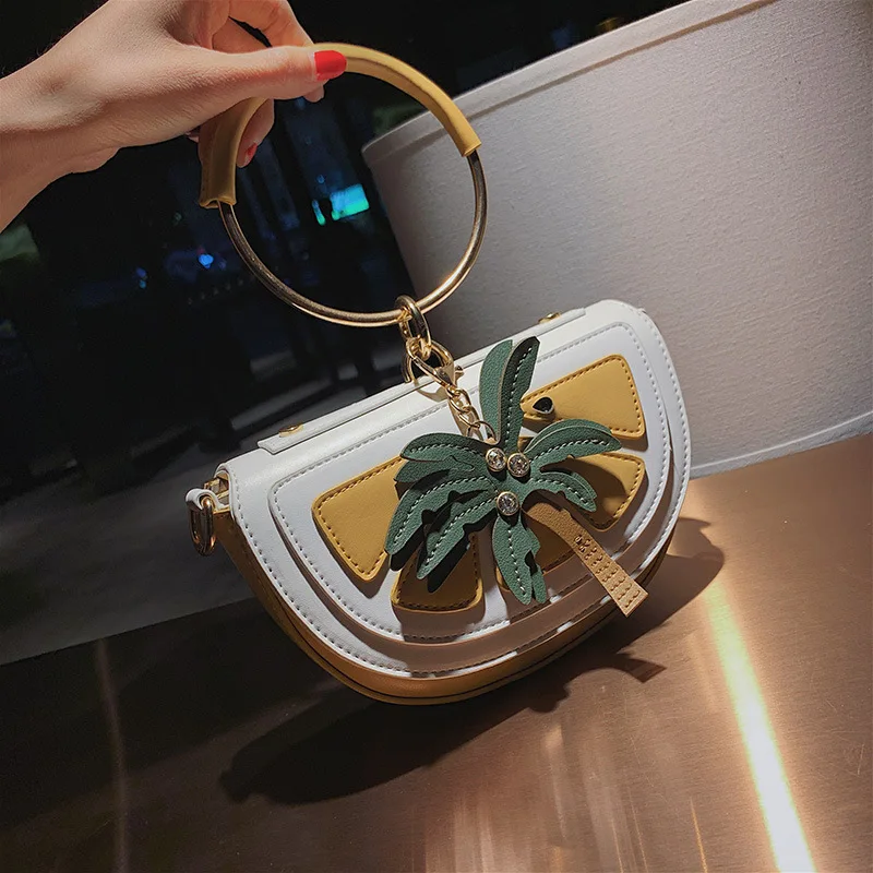 

2019 Luxury Women Bag Brand Shoulder Bag Half Moon Handbag Fashion Crossbody Bag Pu Leather Purse Ring Ladies Bag