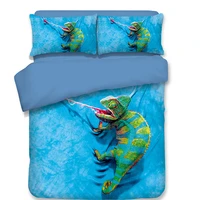 3d oil printing animal chameleongorillaelephantwhalepug dog twinsingle full queen size bedding set no comforter