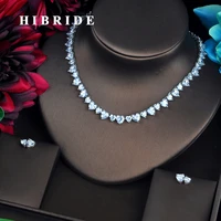 hibride luxury heart shape clear cz dubai jewelry sets for women necklace set wedding dress accessories party show n 470
