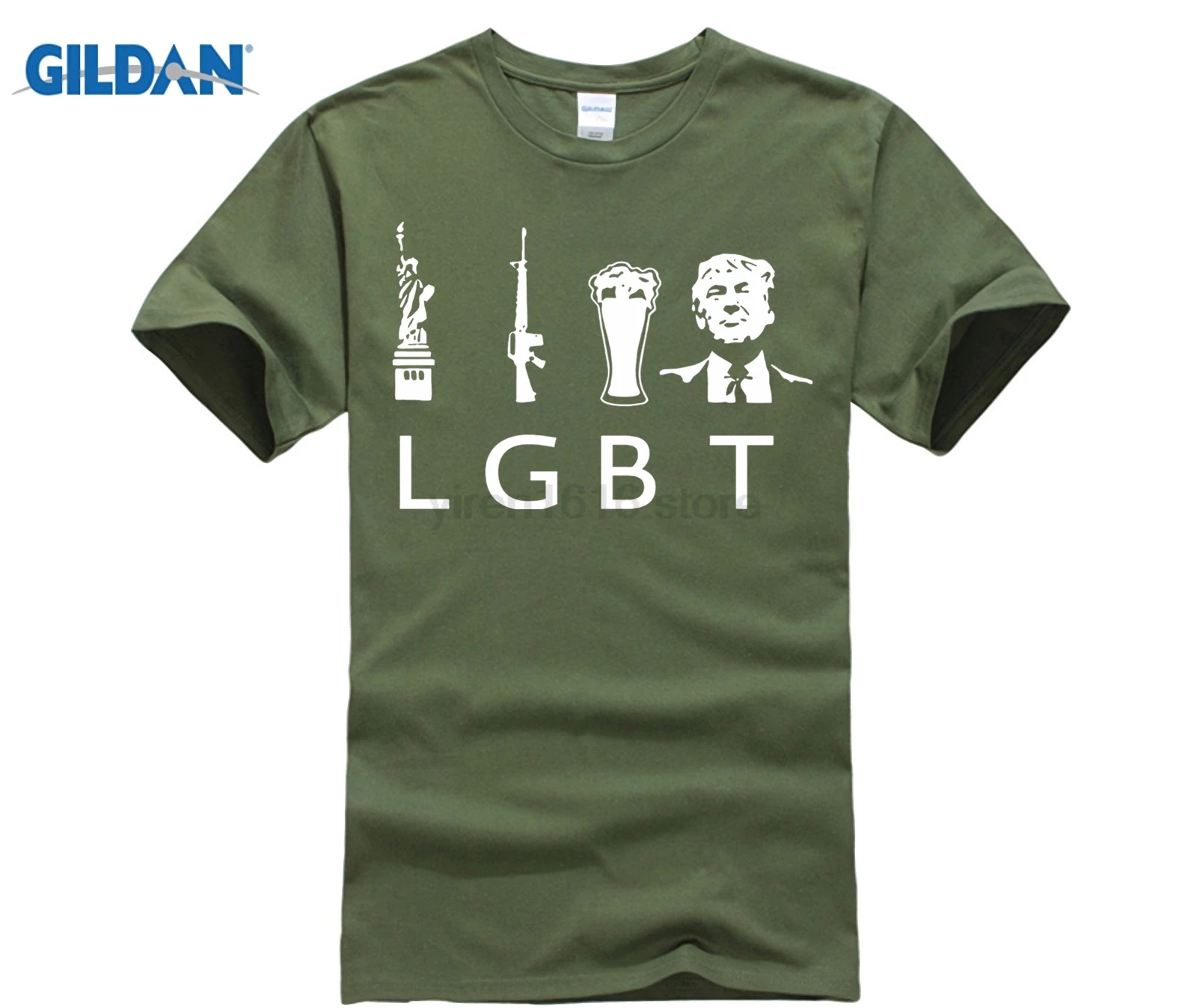 Забавные футболки GILDAN Awesome Liberty guns Beer Trump Повседневная футболка с круглым вырезом