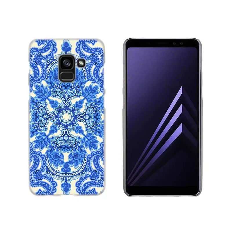 Китай(материк) Цветочный Узор Жесткий чехол для Samsung Galaxy A7 A6 A8 плюс A9 A3 A5 A30 или A20 A50 A60 A70