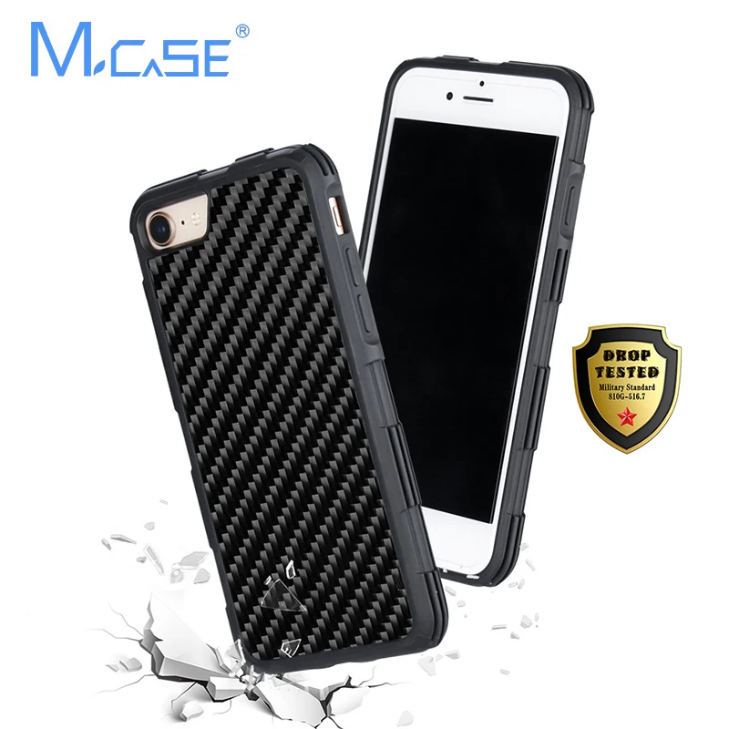 Mcase противоударные чехлы для телефонов из настоящего углеродного волокна iPhone 7 8