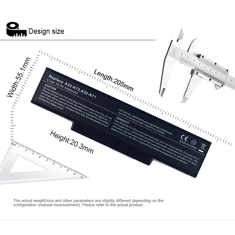 4400 Laptop Battery for Asus A32-K72 A32-N71 K72DR K72D K72F K72JR K73 K73SV Batteies K73S K73E N73SV | Компьютеры и офис
