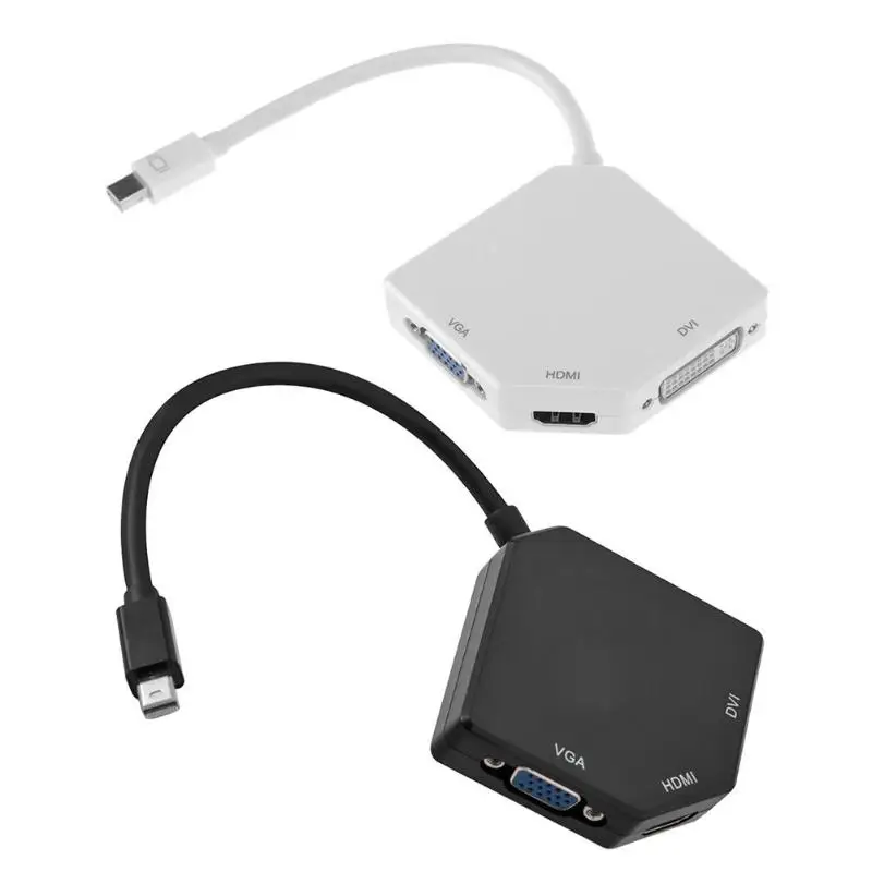 3 в 1 Mini DisplayPort DP to HDMI VGA DVI адаптер 1080P многопортовый кабель конвертер для Apple Notebook TV