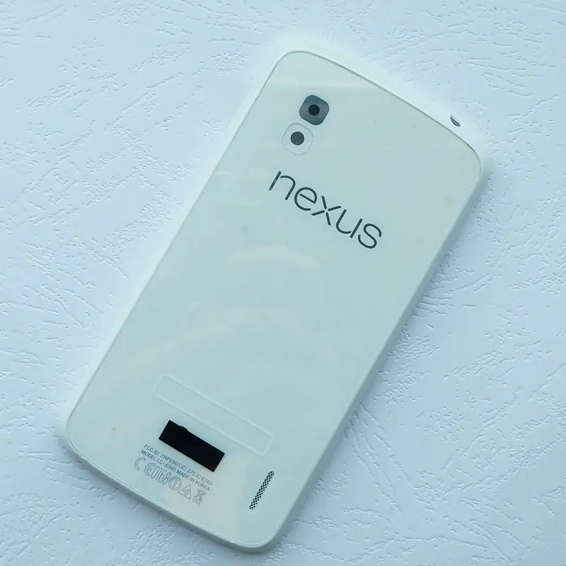 white BINYEAE Стекло Батарея крышка для LG Google Nexus 4 E960 задняя Корпус задний Чехол с NFC антенна+ Камера объектив - Цвет: white