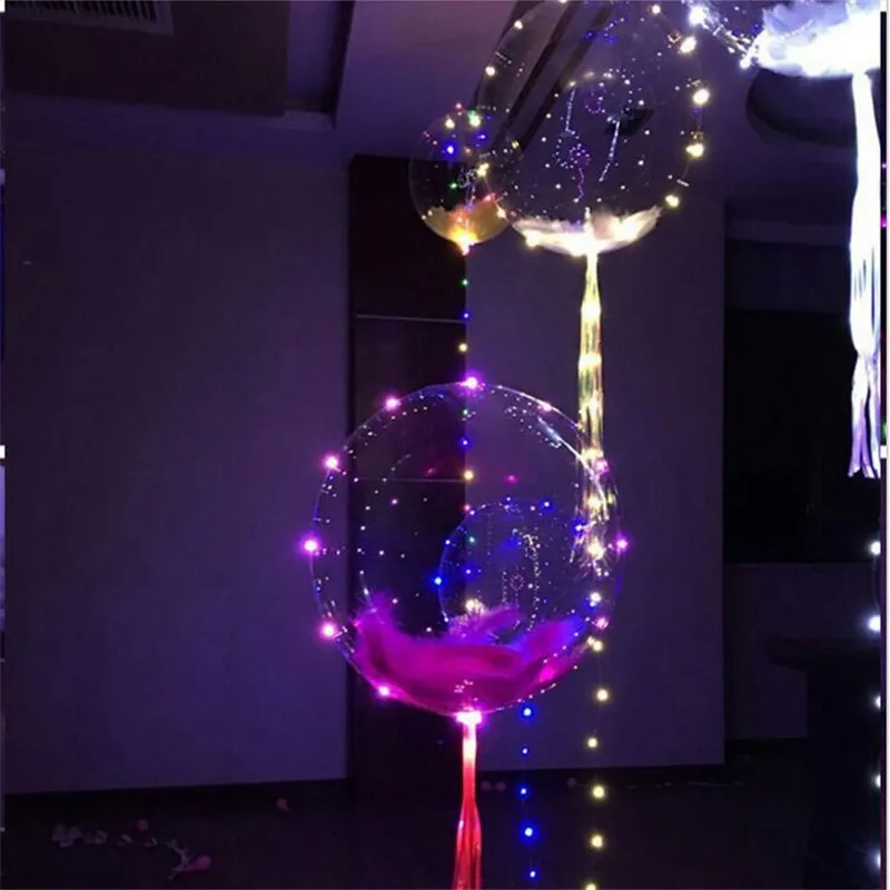 18/24 inch2pcs Clear Bubble Balloon With Led Strip Copper Wire Luminous Balloons wedding Decorations birthday party Supplies | Дом и сад