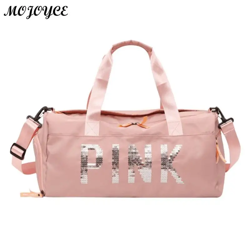 Type A Pink Женская Черная Дорожная сумка розового цвета с блестками, сумки на плечо для женщин, водонепроницаемая сумка, переносная нейлоновая сумка-тоут для выходных - Цвет: Type A Pink