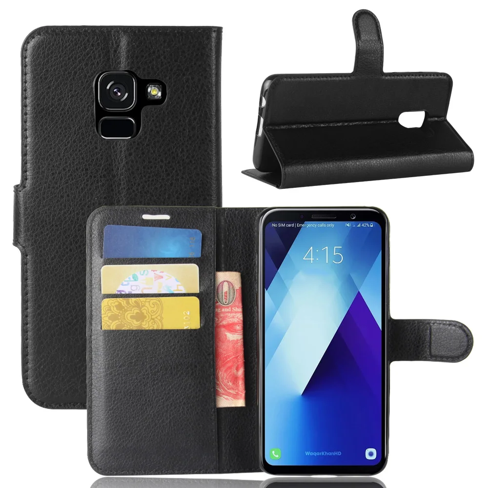 Модный чехол Кошелек из искусственной кожи для Samsung Galaxy A8 Plus 2018 A730F защитный