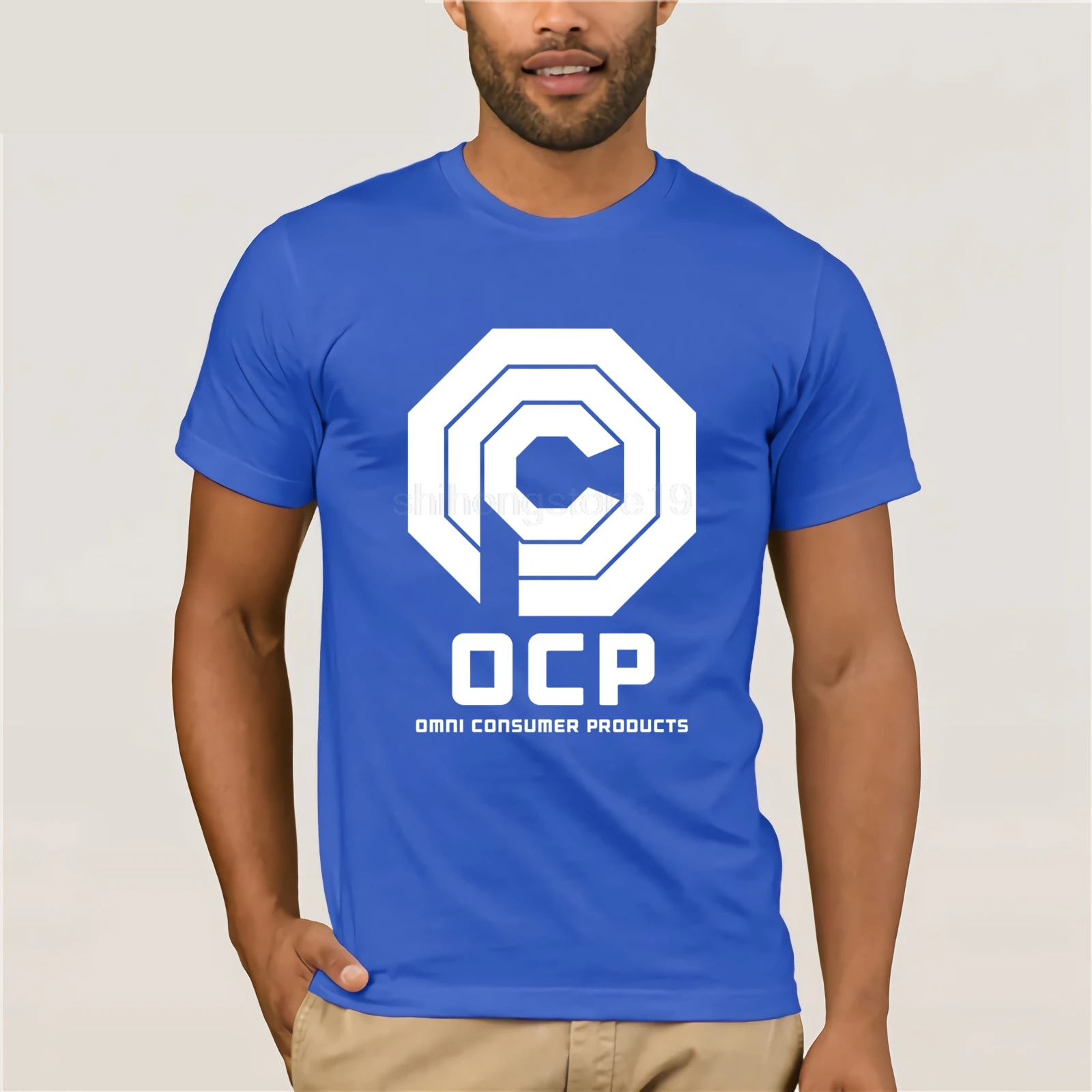 OCP Omnicorp Футболка 100% хлопок Robocop Вдохновленный Omni потребительские товары с принтом