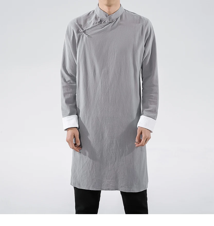 Sinicism Store мужское черное пальто стритвейм Мужская льняная куртка длинное пальто мужской китайский стиль харудзюку ветровка